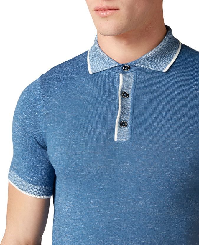 ID10290-Remus Blue Knitted Polo Moulinex
