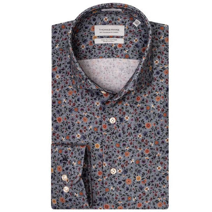 ID8262-Thomas Maine  Floral Flannel Shirt