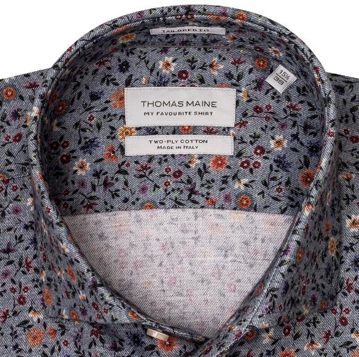 ID8262-Thomas Maine  Floral Flannel Shirt